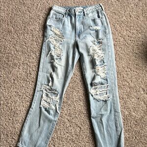 Distressed Light Blue Women's Jeans